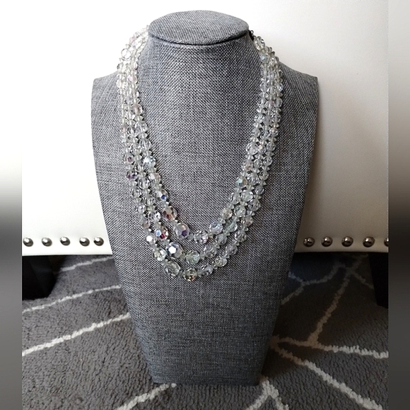 Vintage, Austrian Crystal, Tiered, Choker Necklace - Picture 2 of 16